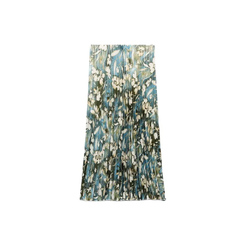 ZARA Casual Long Skirts Women's Gold-1