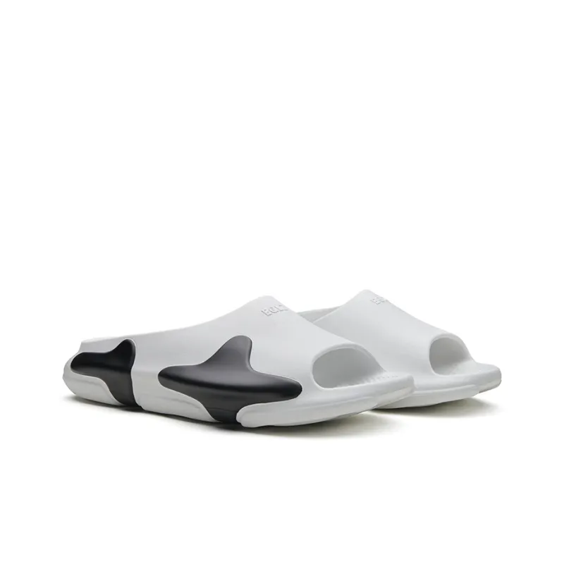 EQLZ EQUALIZER Oasis Quiet Abrasion Resistant Slide Slippers Unisex White Black-2