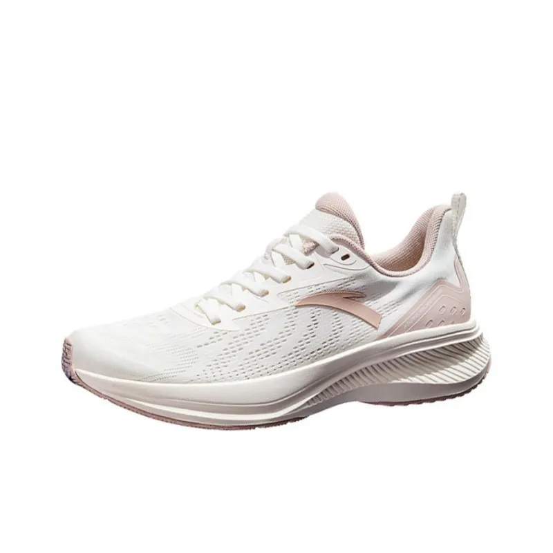 Anta Cushioning Wear-Resistant Low-Top Running Shoes Women's White Gray-0