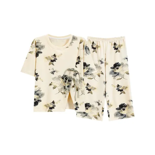 The Story Of The Flower Season Pajama Set Women's Apricot