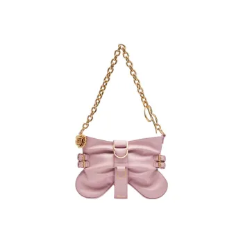 Blumarine Cow Leather Handbag Shoulder Bag Large Size Women's Pink