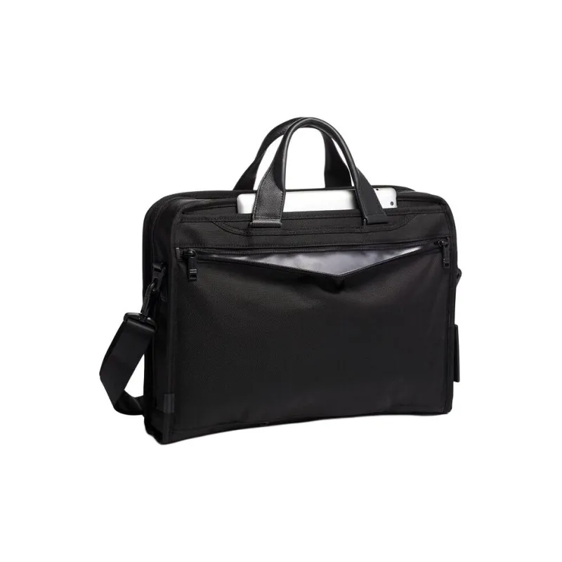 TUMI Alpha 3 Leather Laptop Bag Unisex Black-2