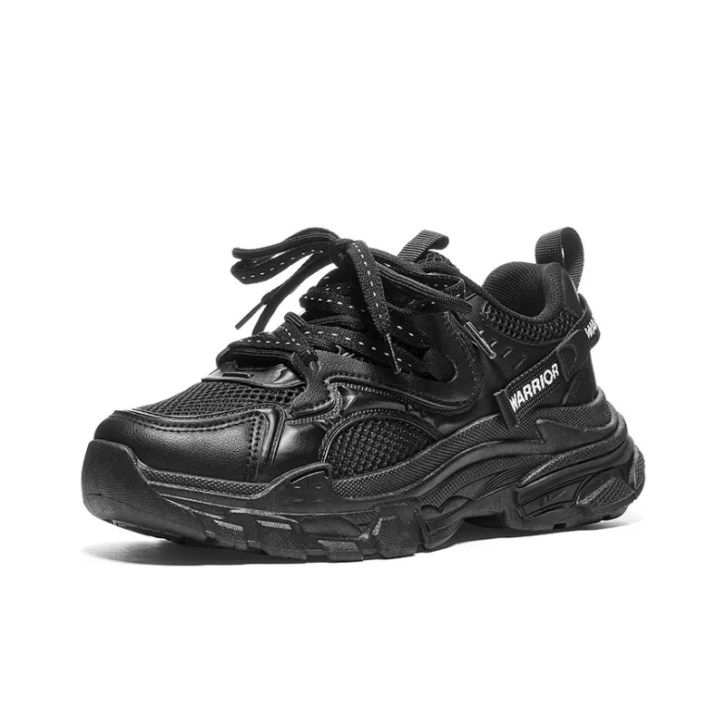 Warrior Low Top Chunky Sneakers Women's Urban Chic Black-1