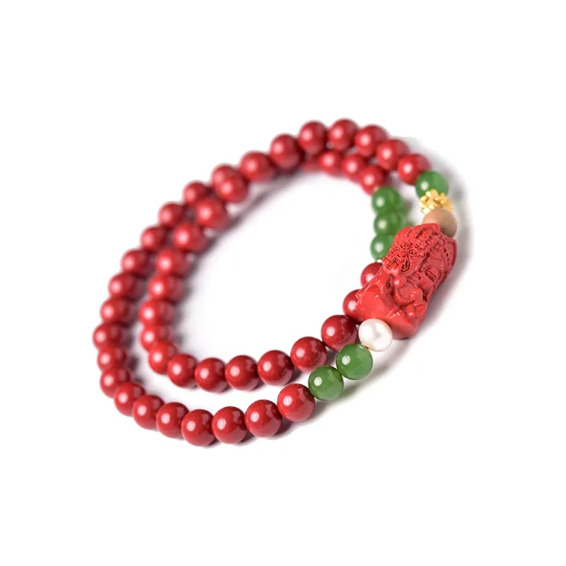 Tokai Family Reconstructed Cinnabar Jade Bracelets Unisex-4