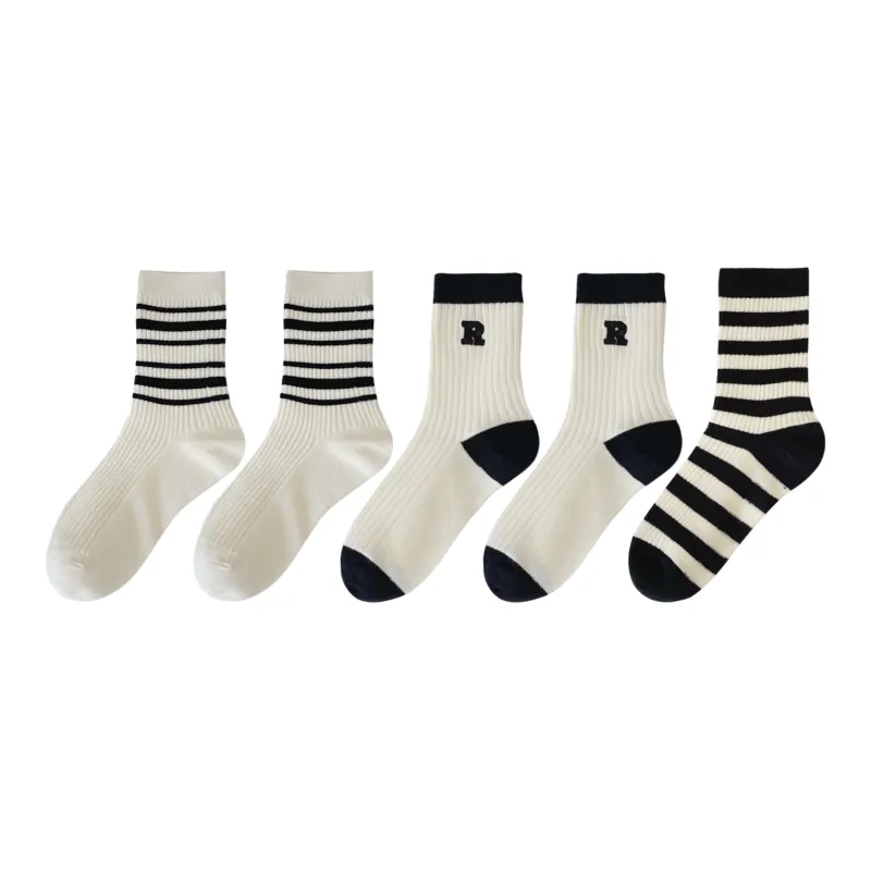 XXLLG Mid Calf Socks Women's 5 Pack-3