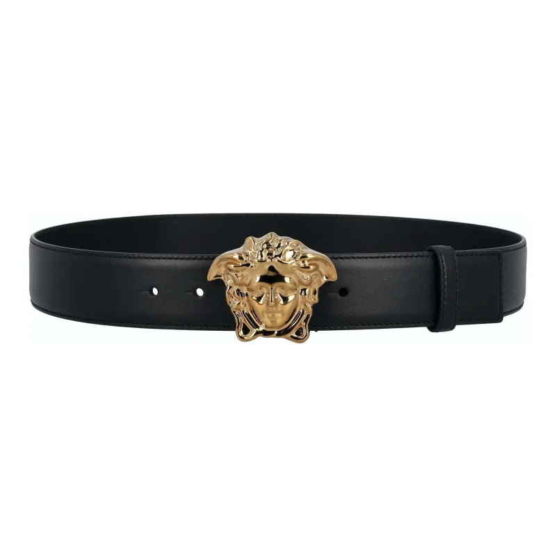 VERSACE Medusa Logo Pin Buckle Leather Belts Men's Black Width 4cm-1