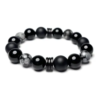 MOUNTAINS AND MANS Agate Auspicious Fortune Beaded Bracelet Unisex