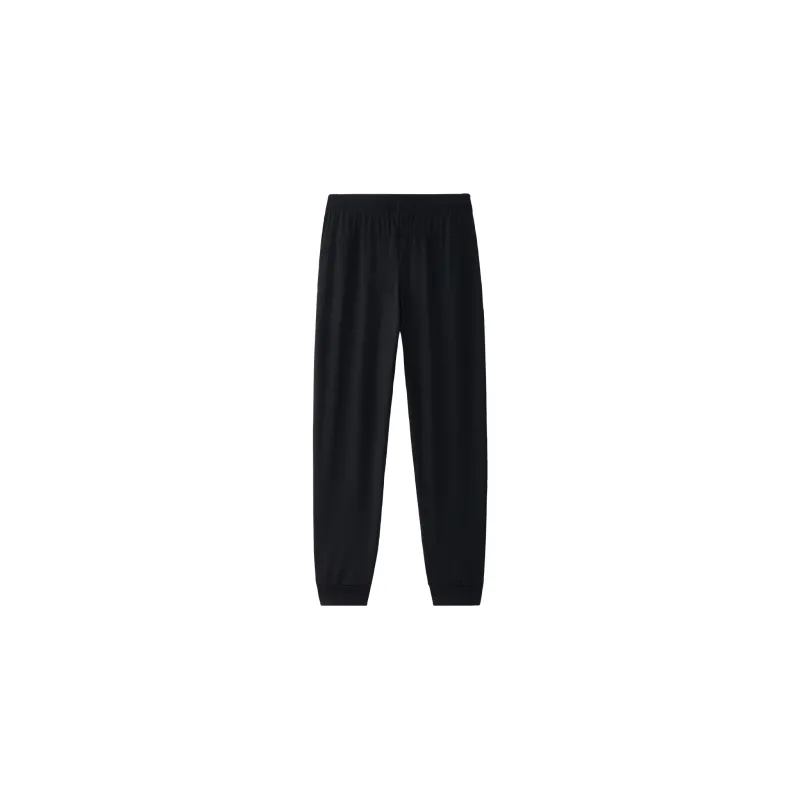K bird Knitted Sports Pants Unisex Elastic Cuff Black-1