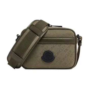 Moncler Tech Canvas Jacquard Canvas Bag, Shoulder Bag, Crossbody Bag Men's Olive Green