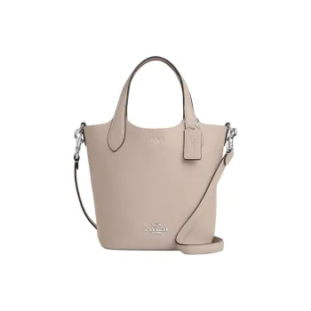 COACH Hanna Double Sided Leather Bucket Bag Portable Crossbody Bag Shoulder Bag Small Size Women's Beige