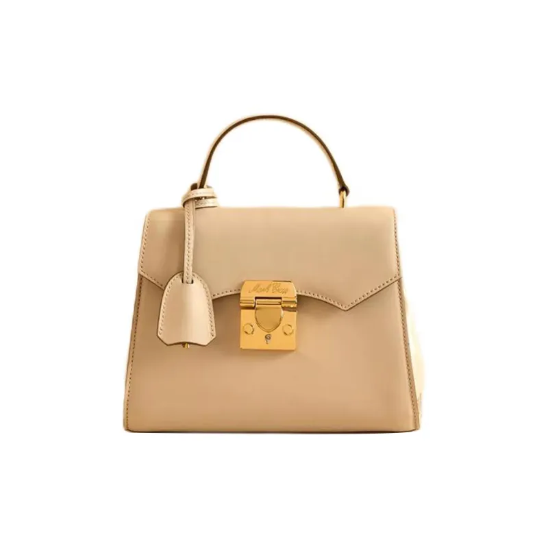 MARK CROSS Calfskin Shoulder Bag Crossbody Bag Handbag Women's Taupe-0