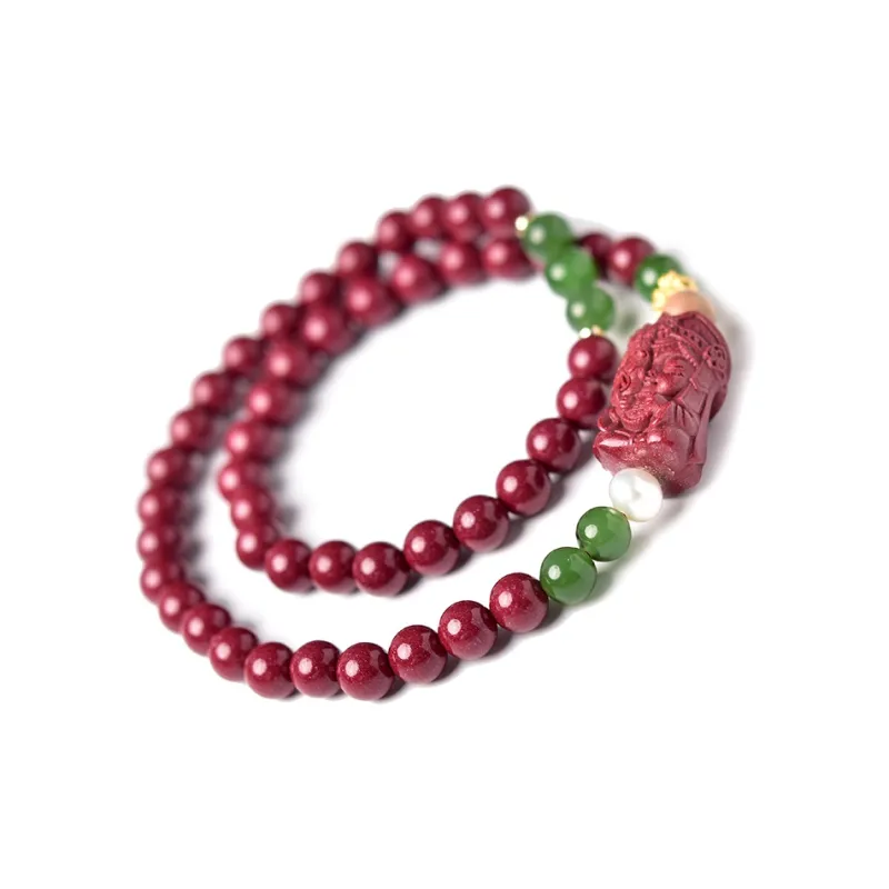 Tokai Family Reconstructed Cinnabar Jade Bracelets Unisex-1