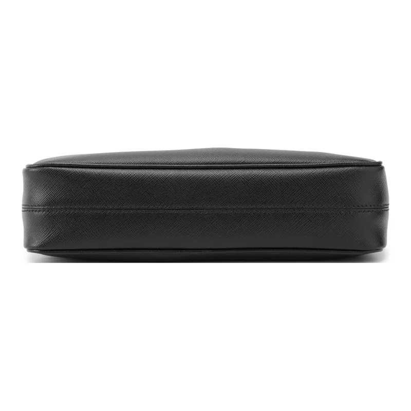 PRADA Saffiano Cross Stitch Leather Combo Bag Crossbody Bag Shoulder Bag Regular Men's Black-3