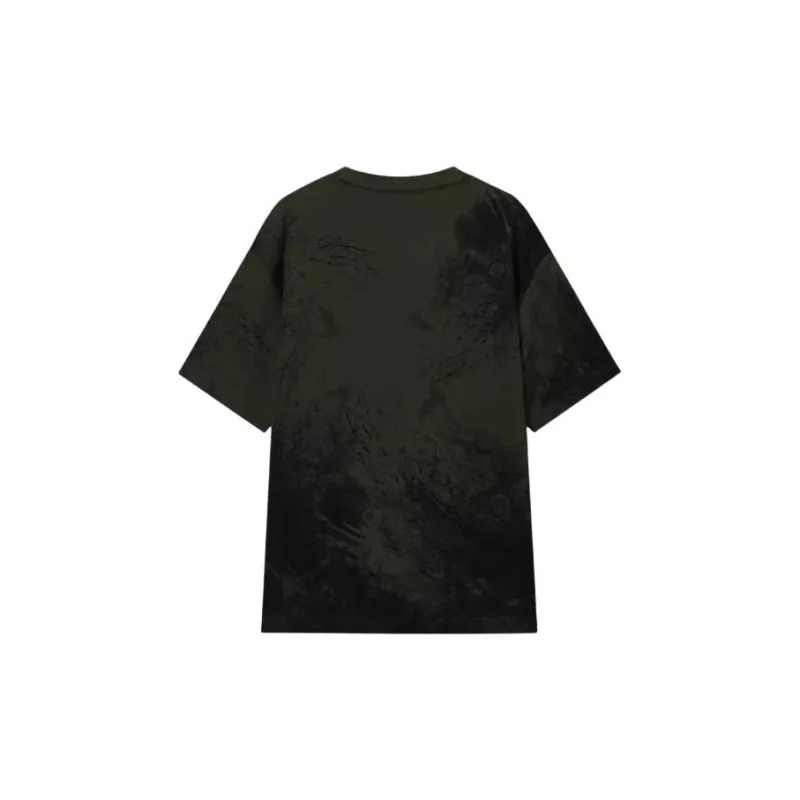 JOHN RICHMOND Color Blocking LOGO Print Ink Splatter Marbled Loose Fit Crew Neck Short Sleeved T Shirt Men's-1