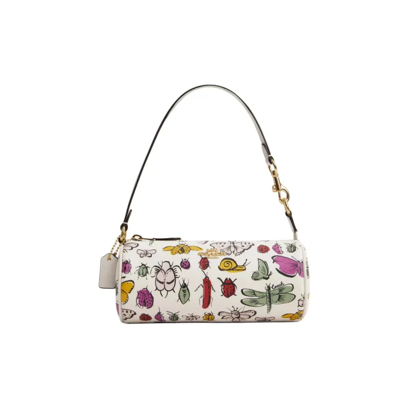 COACH Nolita Coated Canvas Handbag Small Size Women's Gold & Chalk Multicolor-0