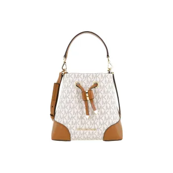MICHAEL KORS Leather Bucket Bag, Shoulder Bag, Crossbody Bag Mini Women's Vanilla White