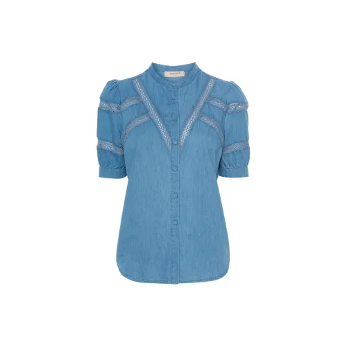 TWINSET Lace-trim Denim Shirt