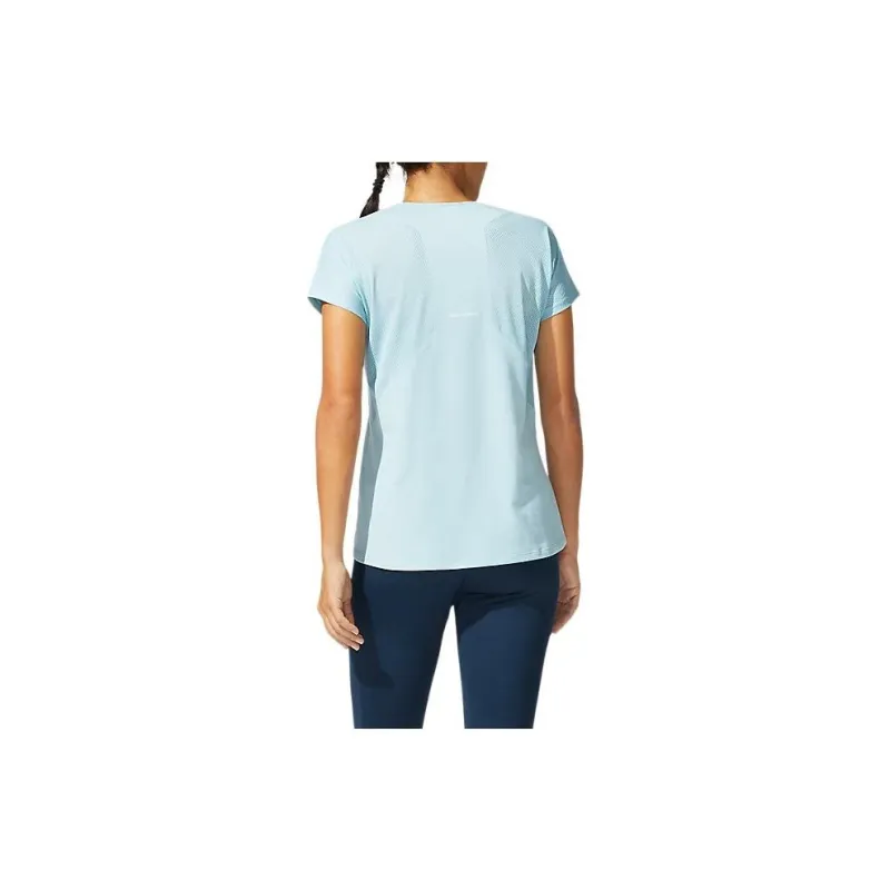 Asics V-Neck Short Sleeve Top T-Shirt Women's Light Blue-1