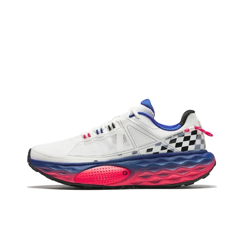 Anta Cushioning Wear-Resistant Low-Top Running Shoes Men's White Blue-0