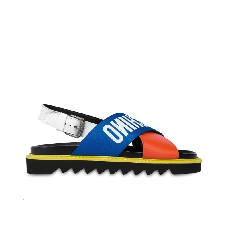 MOSCHINO Beach Sandals Men's Blue Orange White-1