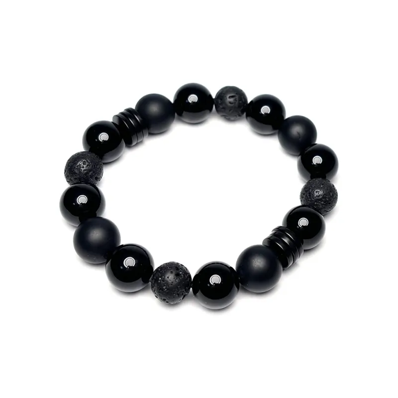 MOUNTAINS AND MANS Agate Auspicious Fortune Beaded Bracelet Unisex-1