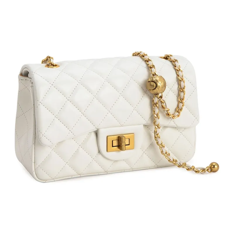 VENOF Chanel Inspired Crossbody Bag, Shoulder Bag, Trumpets Women's Black/White/Blue-10