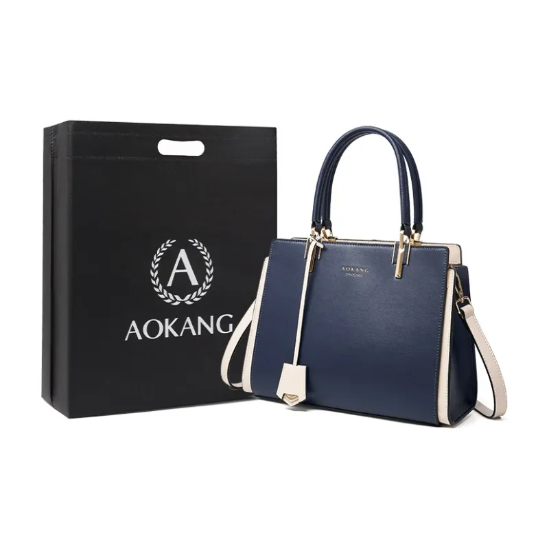 AOKANG Cow Leather Mom Bag, Wedding Bag, Tote Bag, Shopping Bag, Handbag Women's Red/Black/White-14