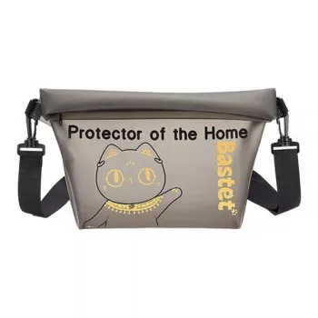The British Museum Polyurethane Shoulder Bag Crossbody Bag Regular Unisex Black & Yellow