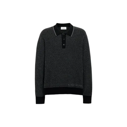 COACH SS24 Knitwear Men's Charcoal Black