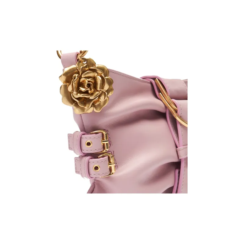 Blumarine Cow Leather Handbag Shoulder Bag Large Size Women's Pink-5