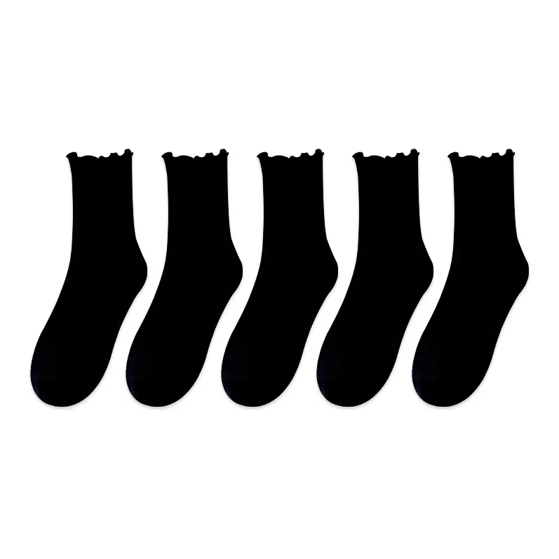 COTTON CHEESE Mid Calf Socks Women's 5 Pack-5