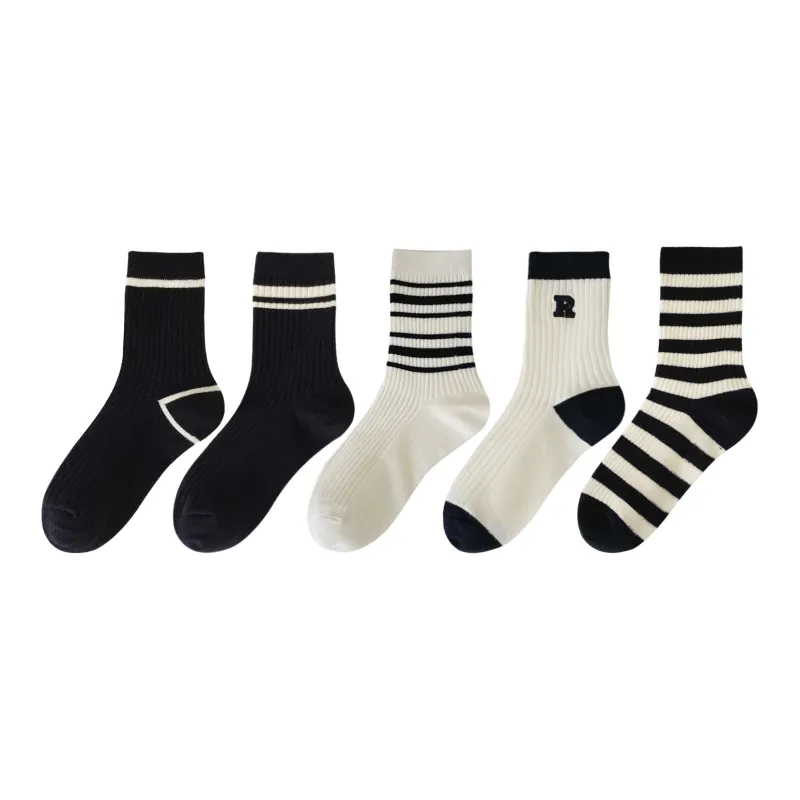 XXLLG Mid Calf Socks Women's 5 Pack-6