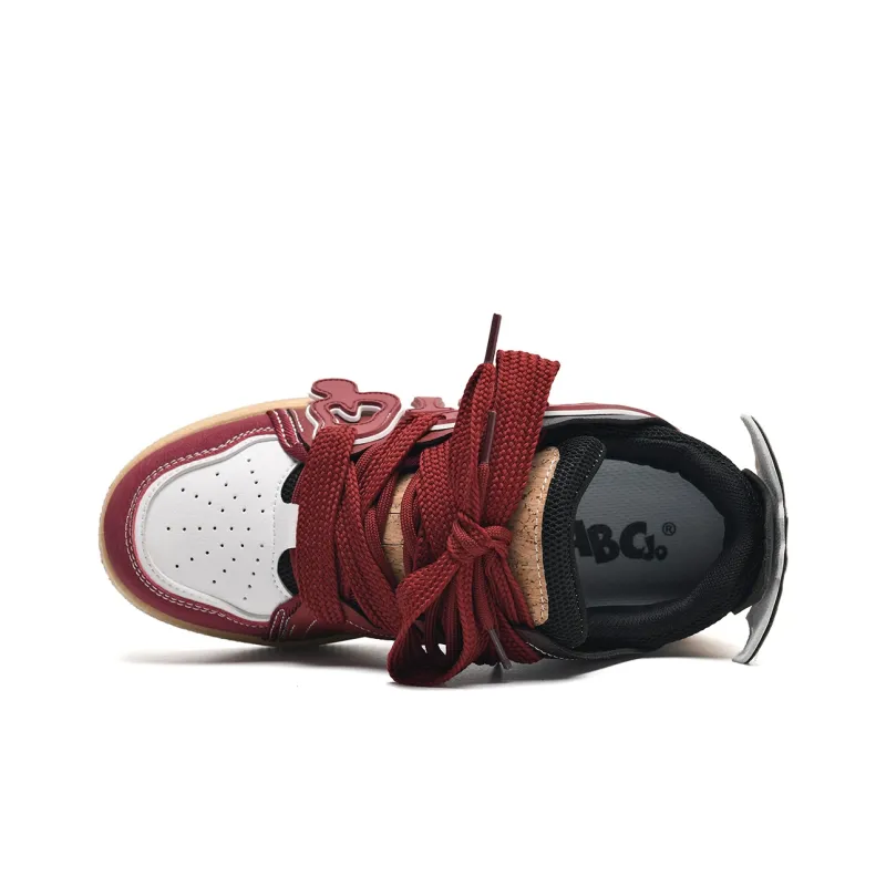 ABCIO Waterproof Cushioning Low Top Skateboard Shoes Unisex Red-4