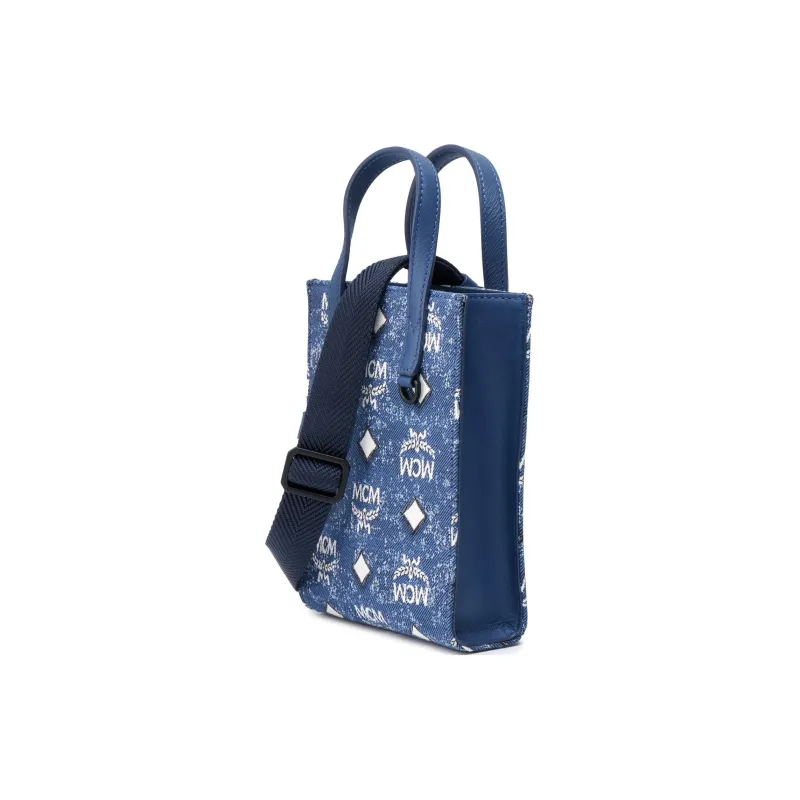 MCM Aren Jacquard With Leather Tote Bag, Shopping Bag, Shoulder Bag, Crossbody Bag, Handbag Women's-1