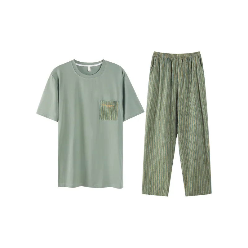 CHUDUAN Ice Silk Pajama Set Men's-13