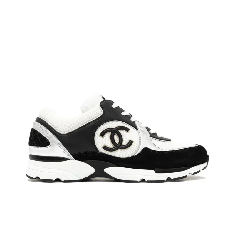 CHANEL Sneakers Black White Women's-1