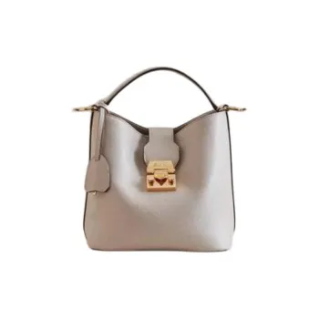 MARK CROSS Grained Calfskin Bucket Bag Handbag Shoulder Bag Crossbody Bag Small Size Women's Taupe