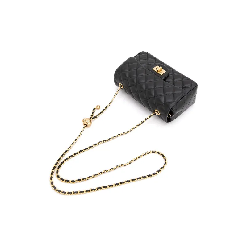 VENOF Chanel Inspired Crossbody Bag, Shoulder Bag, Trumpets Women's Black/White/Blue-2