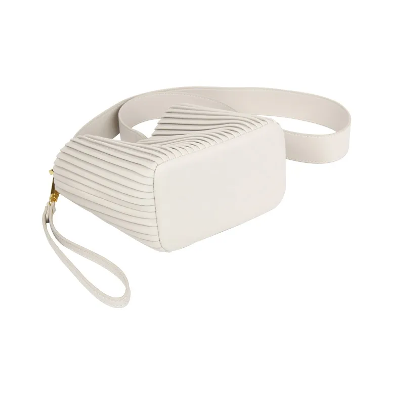 YOCAMU Cow Leather Handheld Bucket Bag Shoulder Bag Small Size Women's White/Green/Gray Green-3