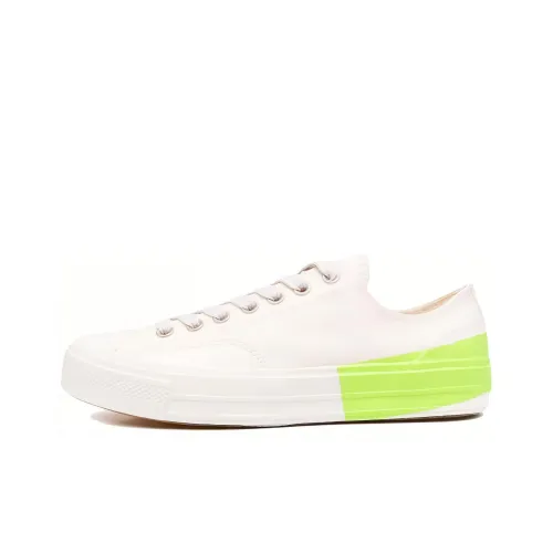 MSGM Canvas Shoes Men Low-Top Neon Green