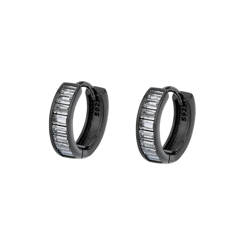 ENFANTIN 925 Sterling Silver Zircon Earrings Unisex-8