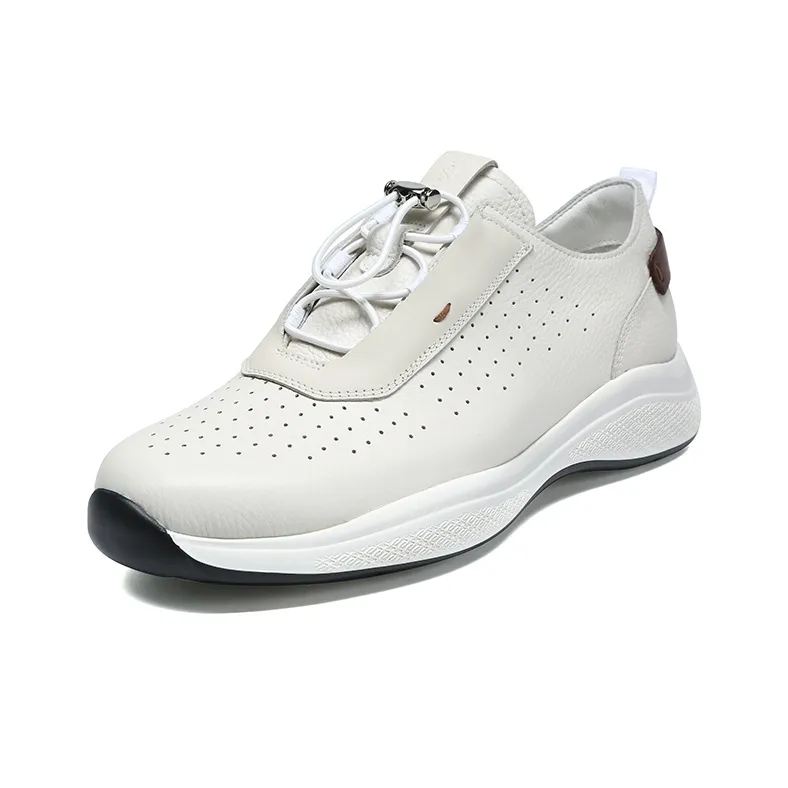 Satchi Cushioning Lightweight Breathable Slip Resistant Low Top Casual Shoes Men's White 4CM-1