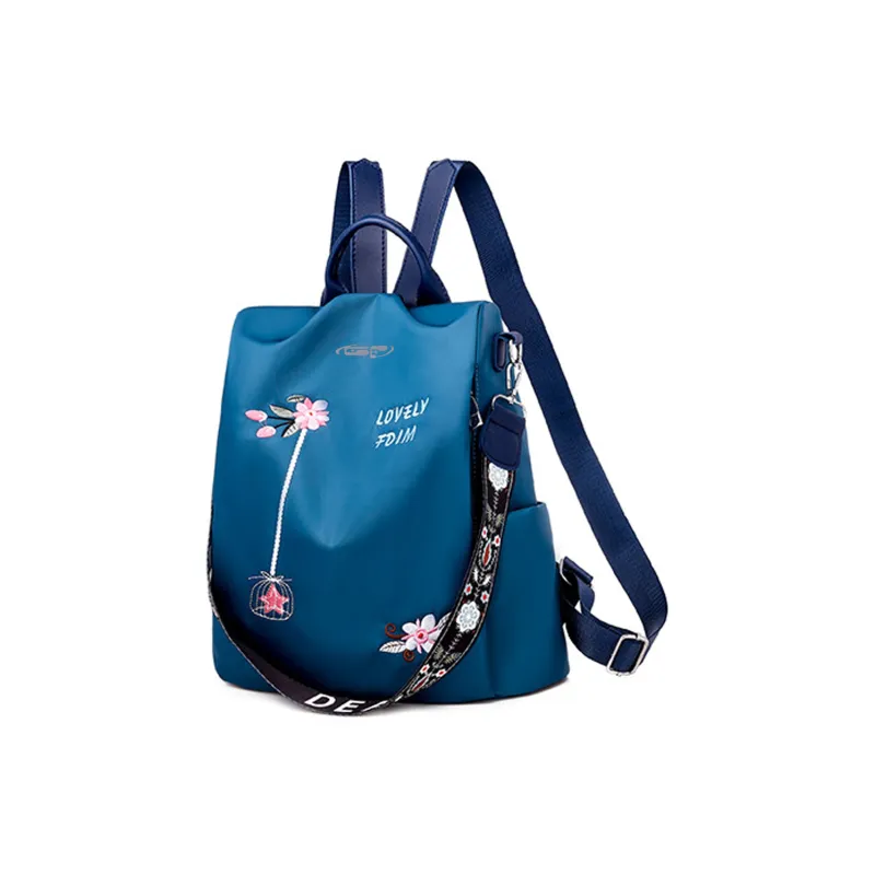 GF Oxford Shoulder Bag Backpack Women's Khaki/Black/Blue-9