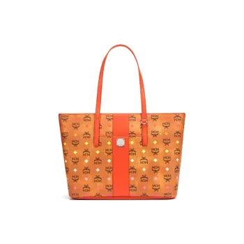 MCM Artificial Leather Tote Bag, Shopping Bag, Handbag, Shoulder Bag Medium Size Women's Red