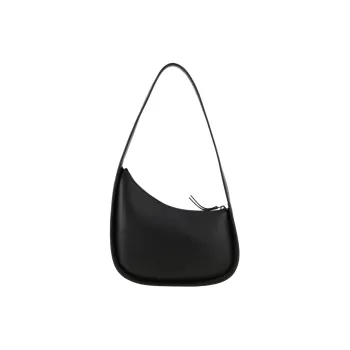 THE ROW Half Moon Leather Shoulder Bag, Pochette Shoulder Bag, Handbag Regular Women's Black