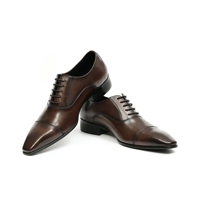 ASTON M.JAZZ Dress Shoes Men Low Top Black/Coffee-10