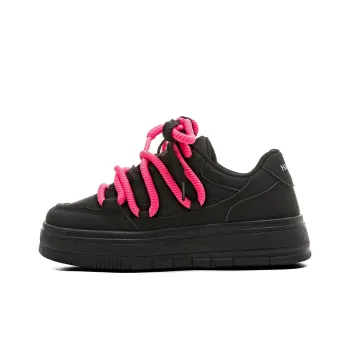 HUANQIU Wear resistant And Lightweight Low Top Skateboard Shoes Women's Black Red