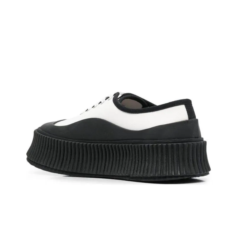 JIL SANDER Low Top Platform Shoes Men's White Black-3