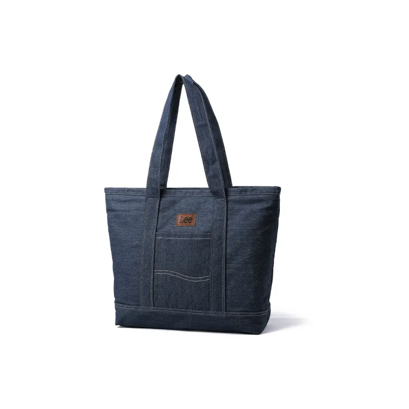 Lee Denim Tote Bag, Shopping Bag, Shoulder Bag, Handbag Regular Women's Khaki/Blue White-1
