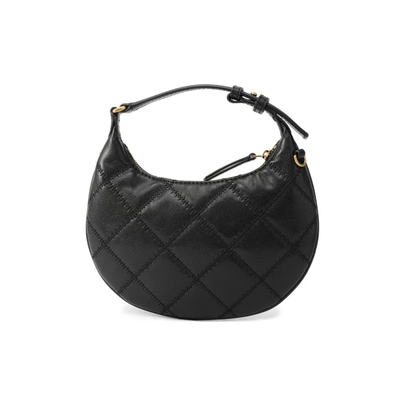 TORY BURCH TB Willa Cow Leather Crescent Moon Bag Shoulder Bag Small Size Women's Black-2